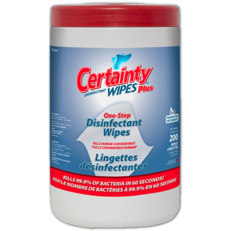 Certainty Plus Disinfectant Wipes 200/canister