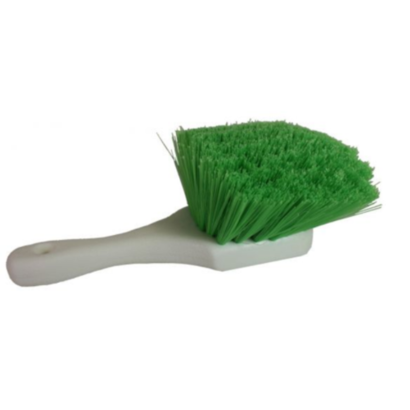 Pot Brush - Short Handle, Hard Green Nylex Bristle