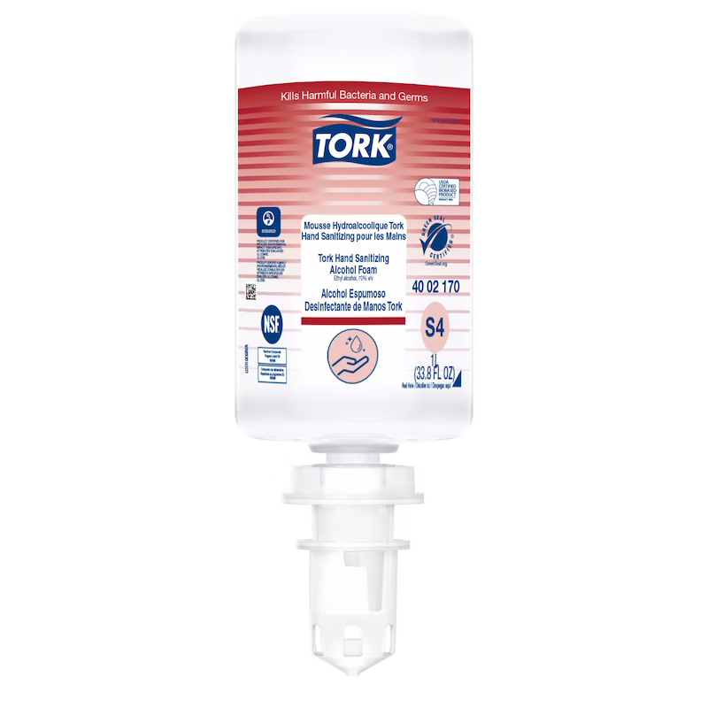 Tork Premium Alcohol-Based Foam Hand Sanitizer, Clear Liquid, No Added Fragrance, 1L