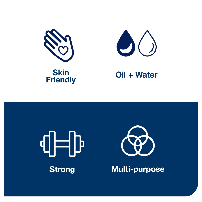 Tork® Advanced Industrial Paper Wiper, Centrefeed, 4-Ply, Blue, 375 Wipers/Roll, 2 Rolls/Case