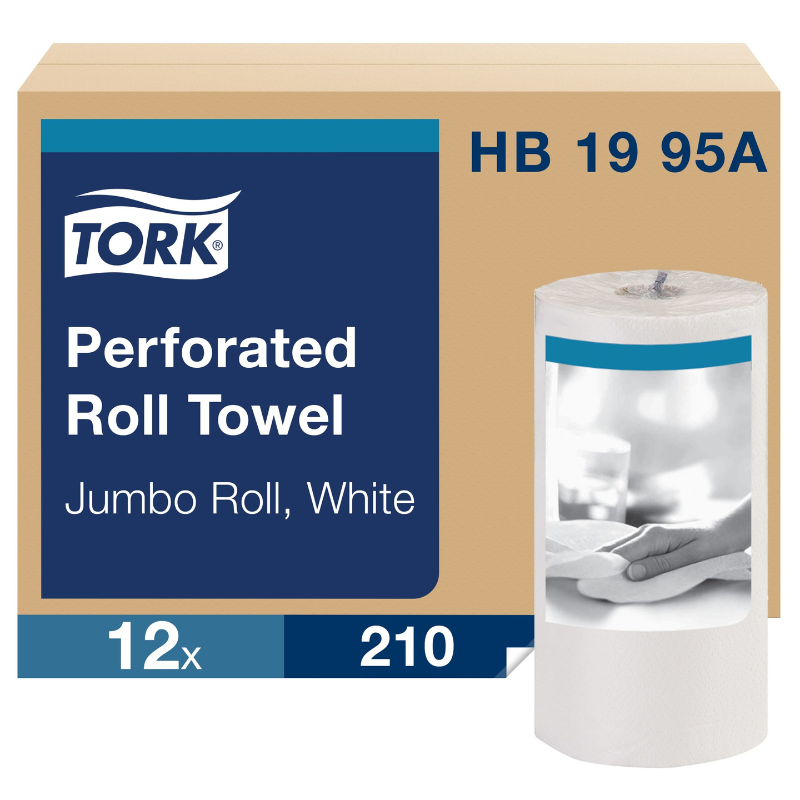 Tork® Universal Perforated Roll Kitchen Towels, 2-Ply, White, 210 Sheets/Roll, 12 Rolls/Case